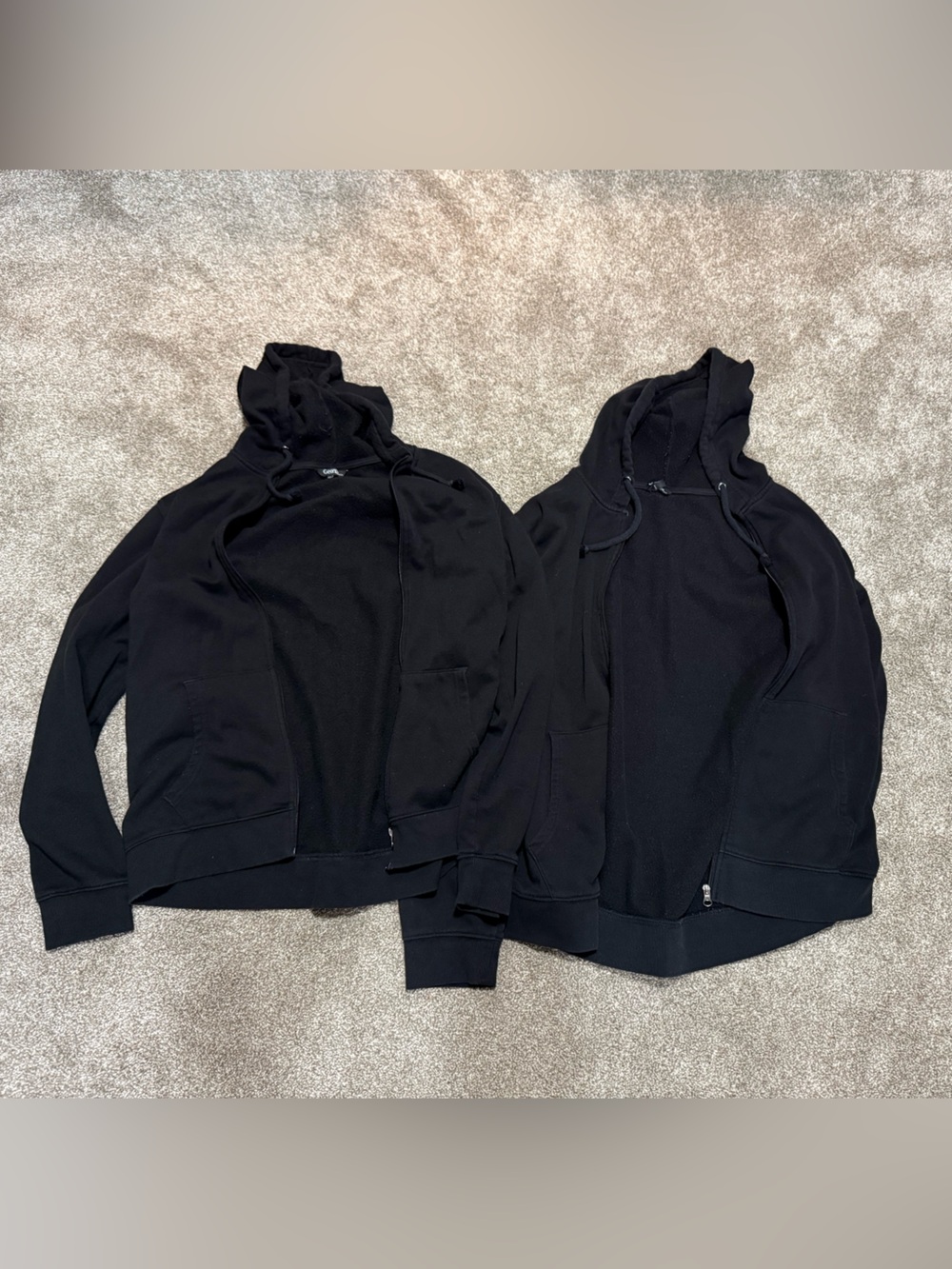 George Black Zip-Up Hooded Sweatshirt